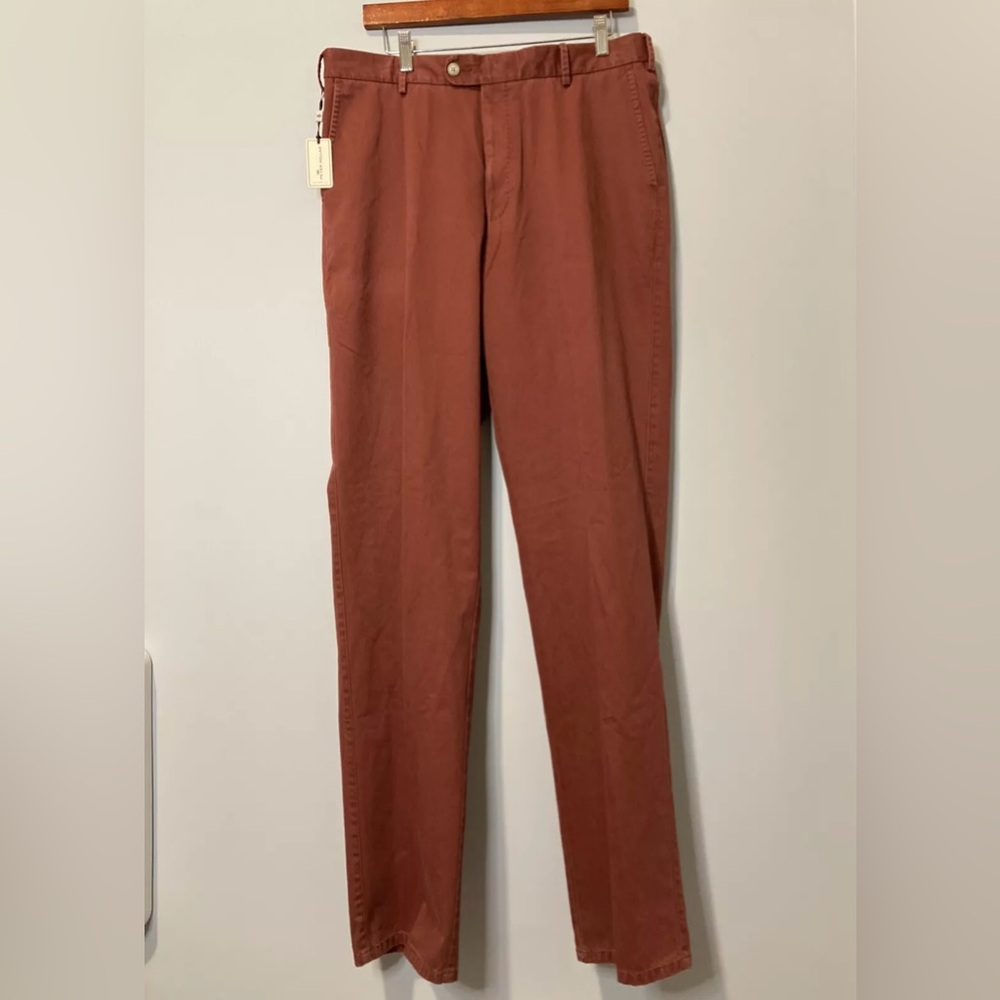Peter Millar Size 36 Brick Red Orange Soft Cotton Chino Casual Men's Pants $125